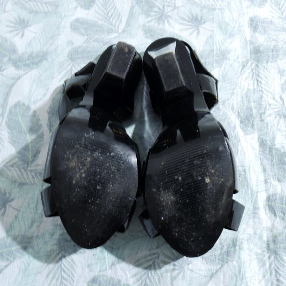 BCBG Enrik Black Patent Chunky Platform High Heels | Size 5 - Picture 10 of 12